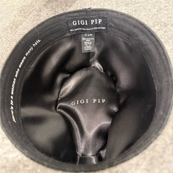 GIGI PIP Scottie Wide Brim Fedora Hat Gray Australian Wool Felt S/M (57) - Picture 6 of 8